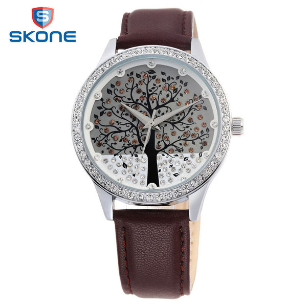 Luxury deasign crystal full rhinestone leather strap fashion clock quartz watch women watches montre femme relojes de marca