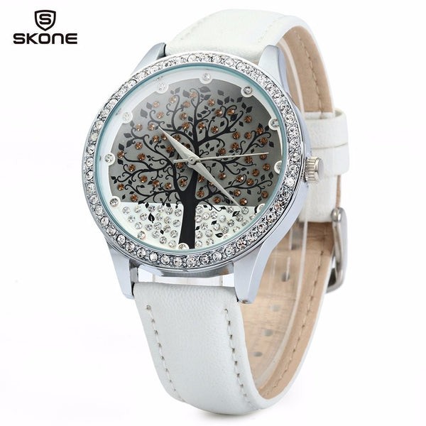 Luxury deasign crystal full rhinestone leather strap fashion clock quartz watch women watches montre femme relojes de marca