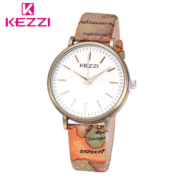 KEZZI Brand High Quality Fashion Casual Ladies Watch Leather Band Quartz Watch Women Wristwatch Reloj Mujer Montre Femme Horloge