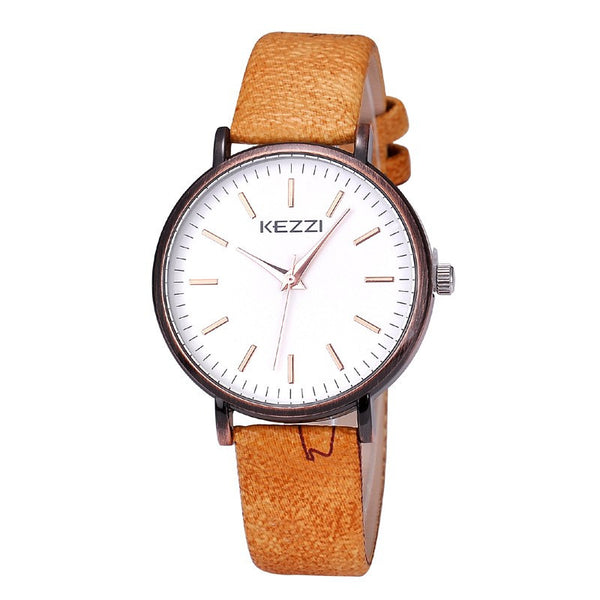 KEZZI Brand High Quality Fashion Casual Ladies Watch Leather Band Quartz Watch Women Wristwatch Reloj Mujer Montre Femme Horloge