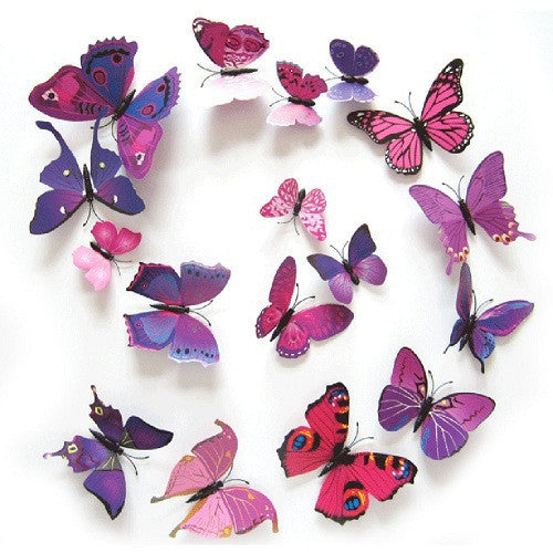 Hot Selling 12PCS 3D PVC Magnet Butterflies DIY Wall Sticker Home Decor Poster for Kids Rooms t Wall Decoration Drop Shipping