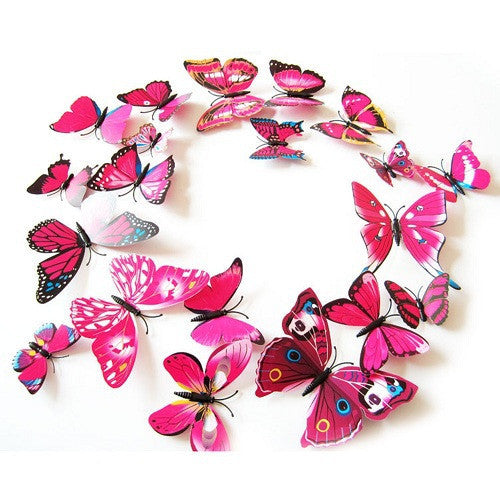 Hot Selling 12PCS 3D PVC Magnet Butterflies DIY Wall Sticker Home Decor Poster for Kids Rooms t Wall Decoration Drop Shipping