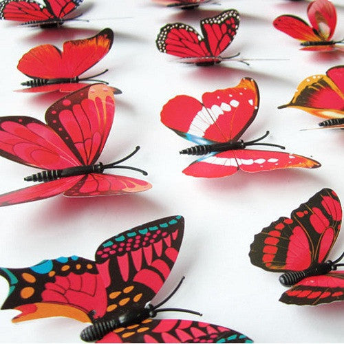 Hot Selling 12PCS 3D PVC Magnet Butterflies DIY Wall Sticker Home Decor Poster for Kids Rooms t Wall Decoration Drop Shipping