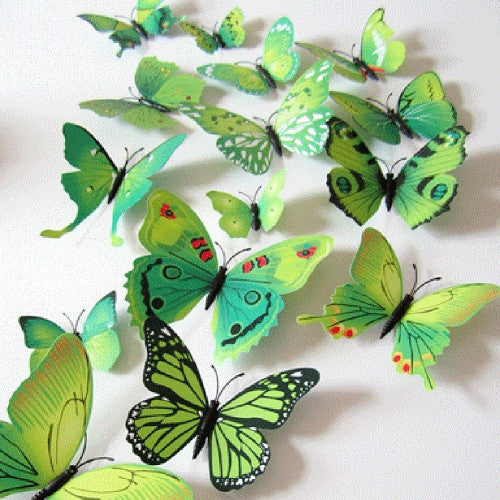 Hot Selling 12PCS 3D PVC Magnet Butterflies DIY Wall Sticker Home Decor Poster for Kids Rooms t Wall Decoration Drop Shipping