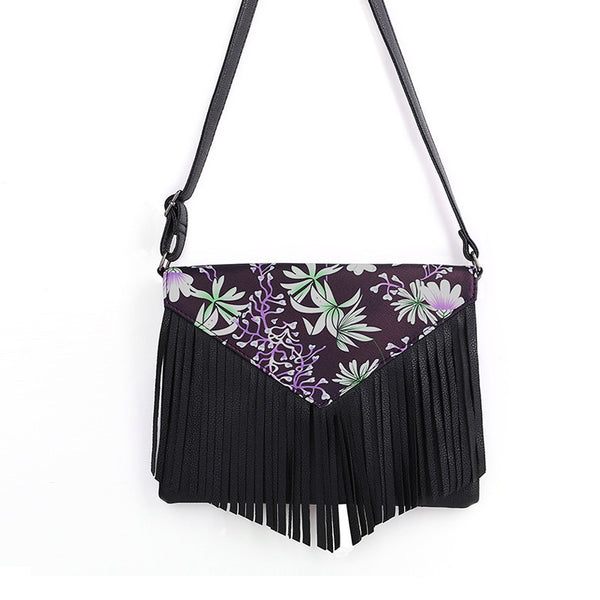 New Arrival Flower Tassel Crossbody Bag Fashion Small Women Shoulder Bag Floral Envelope Bag Tassel Women Messenger Bag