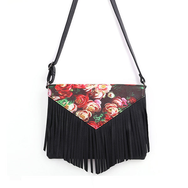 New Arrival Flower Tassel Crossbody Bag Fashion Small Women Shoulder Bag Floral Envelope Bag Tassel Women Messenger Bag