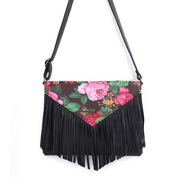 New Arrival Flower Tassel Crossbody Bag Fashion Small Women Shoulder Bag Floral Envelope Bag Tassel Women Messenger Bag