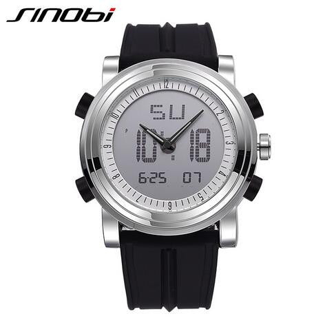 SINOBI Fashion Sports Watch Men Waterproof LED Military Wristwatch Males Shock Resistant Quartz Digital Clock Relogio Masculino