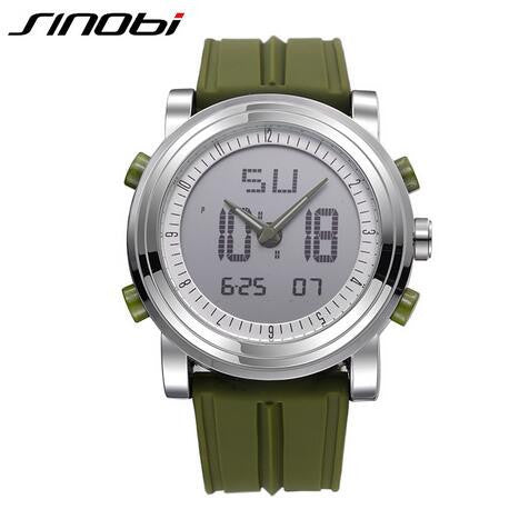 SINOBI Fashion Sports Watch Men Waterproof LED Military Wristwatch Males Shock Resistant Quartz Digital Clock Relogio Masculino