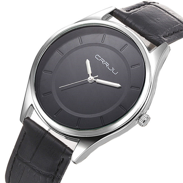 New CRRJU Luxury Brand Quartz Watch Casual Fashion Leather Watches Reloj Masculino Men Watch Waterproof Wristwatch Sports Watch