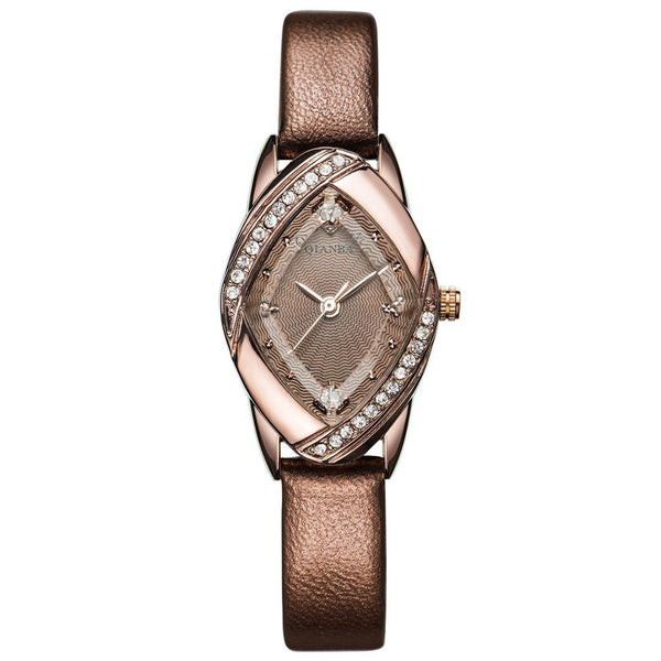 2016 QIANBA Girl Lady Luxury Leather Strap Hot Brand Casual Rhinestone Popular Fashion Dress Quartz Wristwatches for women