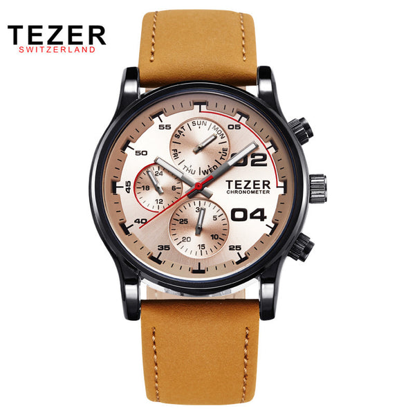 TEZER brand watches men sports watch business multi function quartz waterproof relogio masculino T2050G