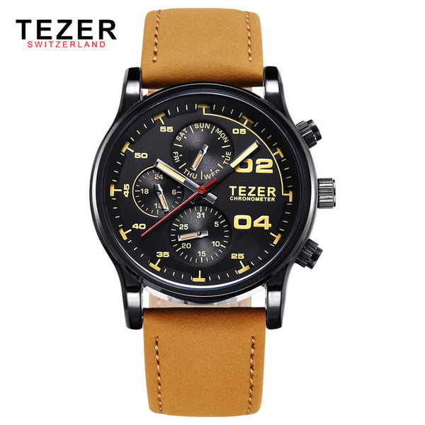 TEZER brand watches men sports watch business multi function quartz waterproof relogio masculino T2050G