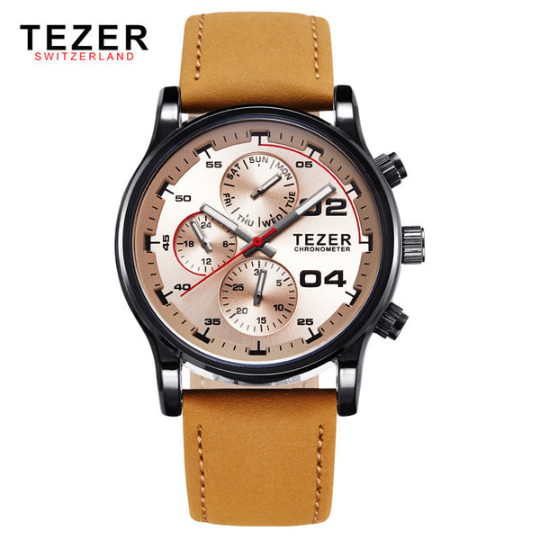 TEZER brand watches men sports watch business multi function quartz waterproof relogio masculino T2050G