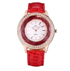 Women Fashion Watches Rose Gold Rhinestone Leather Strap Ladies Watch Analog Quartz Wristwatch Clocks Hour Gift Relogio Feminino