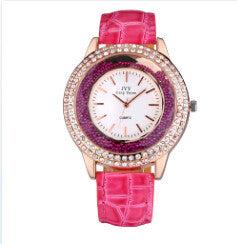 Women Fashion Watches Rose Gold Rhinestone Leather Strap Ladies Watch Analog Quartz Wristwatch Clocks Hour Gift Relogio Feminino