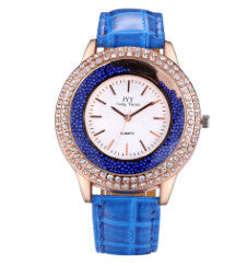 Women Fashion Watches Rose Gold Rhinestone Leather Strap Ladies Watch Analog Quartz Wristwatch Clocks Hour Gift Relogio Feminino