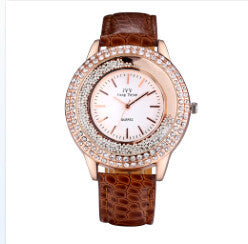 Women Fashion Watches Rose Gold Rhinestone Leather Strap Ladies Watch Analog Quartz Wristwatch Clocks Hour Gift Relogio Feminino