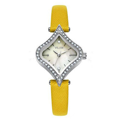 2016 VILAM Fashion Casual Women Dress Watches Luxury Rhinestones Heart-Shaped Wristwatches Waterproof Leather Quartz Watch