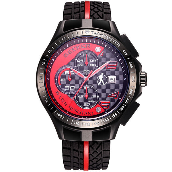 2015 New Luxury Top Brand Wrist Watch Men Racer Sports Watches Chronograph Function Quartz Date Clock Man Silicone Strap