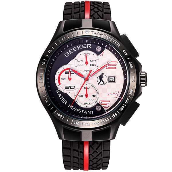 2015 New Luxury Top Brand Wrist Watch Men Racer Sports Watches Chronograph Function Quartz Date Clock Man Silicone Strap