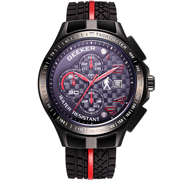 2015 New Luxury Top Brand Wrist Watch Men Racer Sports Watches Chronograph Function Quartz Date Clock Man Silicone Strap