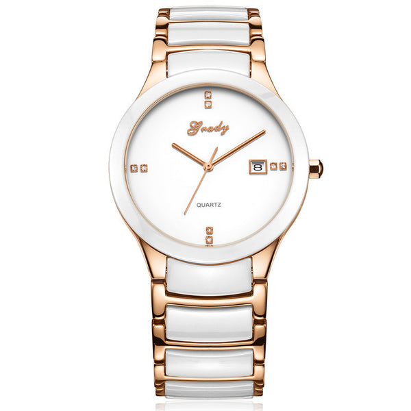 Free shipping new white watches men 38mm ceramic watch 30m waterproof men watch quartz watch wristwatches