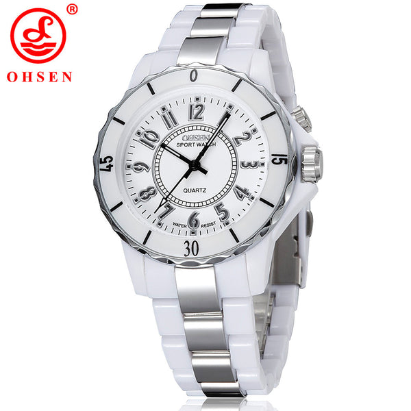 Fashion OHSEN Men's Women's Luxury Dress Wristwatch Waterproof Sports Watches Relogio 7 Multi-Color LED Light Clock Quartz Watch