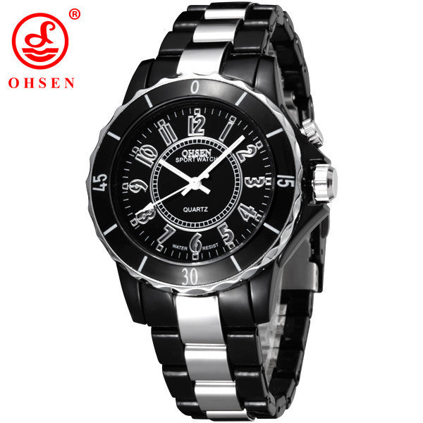 Fashion OHSEN Men's Women's Luxury Dress Wristwatch Waterproof Sports Watches Relogio 7 Multi-Color LED Light Clock Quartz Watch