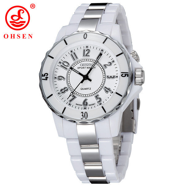 Fashion OHSEN Men's Women's Luxury Dress Wristwatch Waterproof Sports Watches Relogio 7 Multi-Color LED Light Clock Quartz Watch