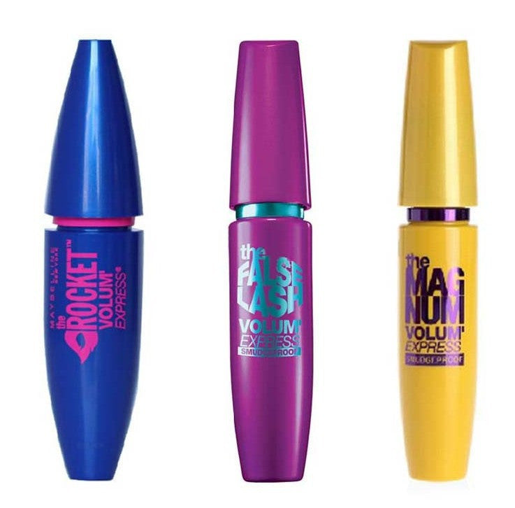 NEW 3pcs/lot blue purple yellow colossal Mascara Volume Express Makeup Curling They're real Mascara brand waterproof Eyelashes