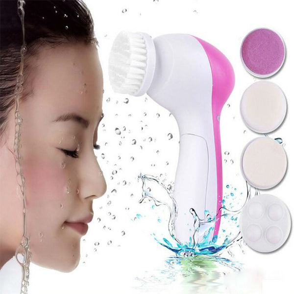 5in1 Deep Clean Skin Care Electric Facial Cleaner Face Brush Massager Cleaner Scrubber Face Massage Clean Acne