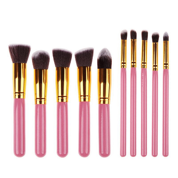 2016 New 10Pcs Professional Cosmetic Makeup Tool Brush Brushes Set Powder Eyeshadow Eyeliner Lip Brush Set