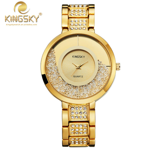 Relogio Feminino Luxury Brand Women Dress Watches Steel Quartz Watch Diamonds Gold Watches For Womans Wrist Waches