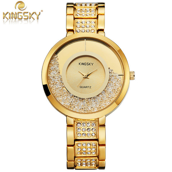 Relogio Feminino Luxury Brand Women Dress Watches Steel Quartz Watch Diamonds Gold Watches For Womans Wrist Waches