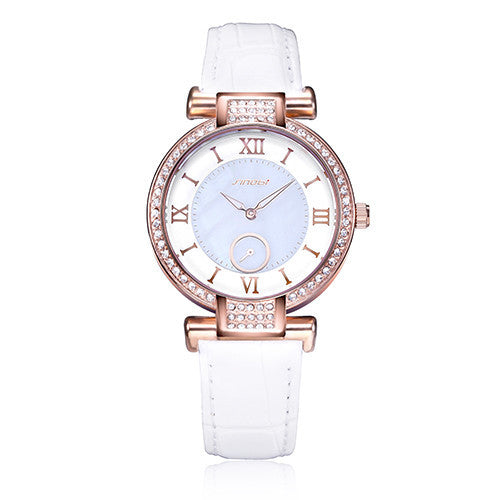 SINOBI Fashion Womens Wrist Watches For Top Luxury Brand Leather Watchband Diamond Ladies Quartz Clock Female Wristwatches 2016