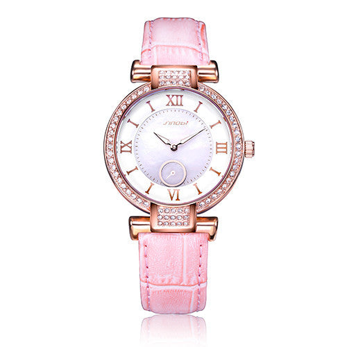 SINOBI Fashion Womens Wrist Watches For Top Luxury Brand Leather Watchband Diamond Ladies Quartz Clock Female Wristwatches 2016