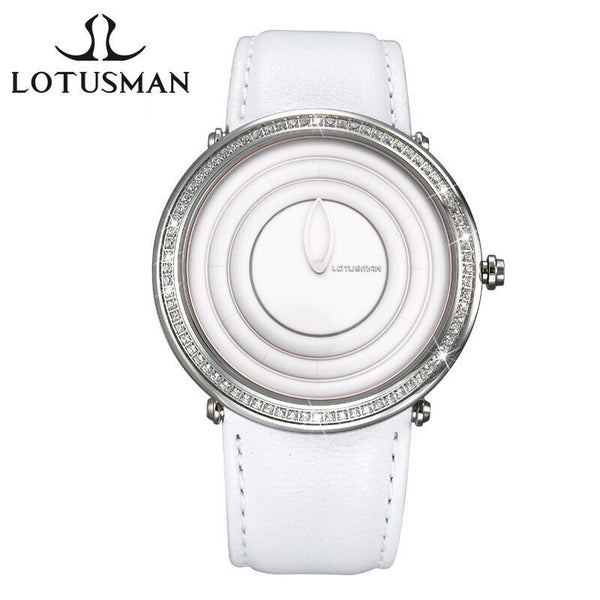 LotusmaN Simple Style Watch Women Famous Luxury Brand Leather Strap Wristwatch Diamond Quartz Watch Ladies Relojes Mujer LT983