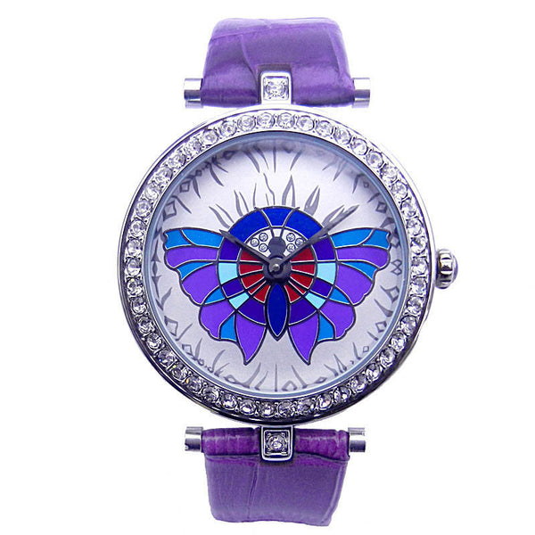 Brand Time Story Fashion Luxury 3D Butterfly Carved Women's Watches Ladies Japan Quartz Watch Genuine Leather Band Rhinestone