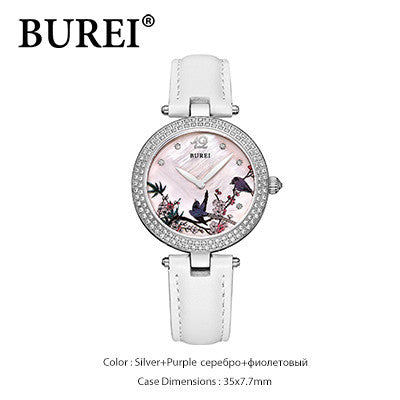BUREI mosaic AAA+ Austria rhinestone ladies quartz-watch waterproof and shock-resistant fashion watches women 2016 SL-13007-P0