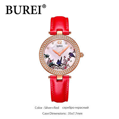 BUREI mosaic AAA+ Austria rhinestone ladies quartz-watch waterproof and shock-resistant fashion watches women 2016 SL-13007-P0