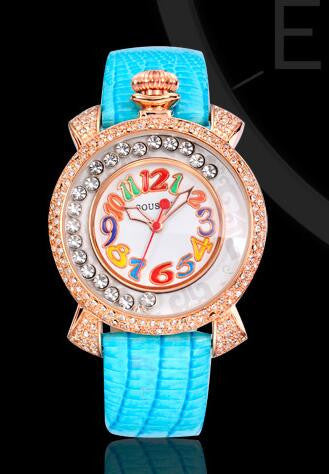 Genuine Leather Strap Big Women Watch Crystal Diamond Dress Ladies Casual Quartz Watches Party Wristwatch Red Watches SouSou